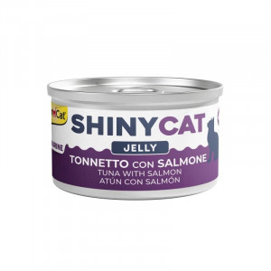 GIMCAT SHINYCAT JELLY TUNA SALMON konservi kaķiem 70g
